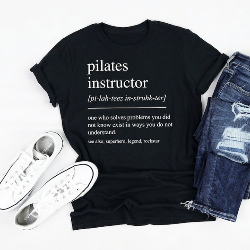 Pilates Yoga Garage - Camiseta de algodón para Instructor de