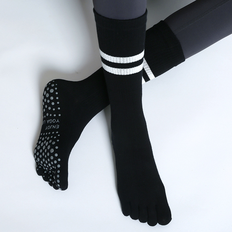 Youtube Yoga Pilates - Calcetines de Yoga antideslizantes de cinco