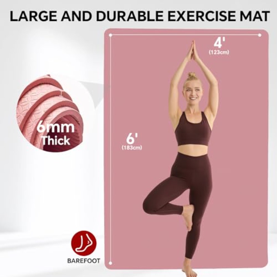 Esterilla de yoga extragrande  - Pilates Yoga Mat Workout reseña y precio