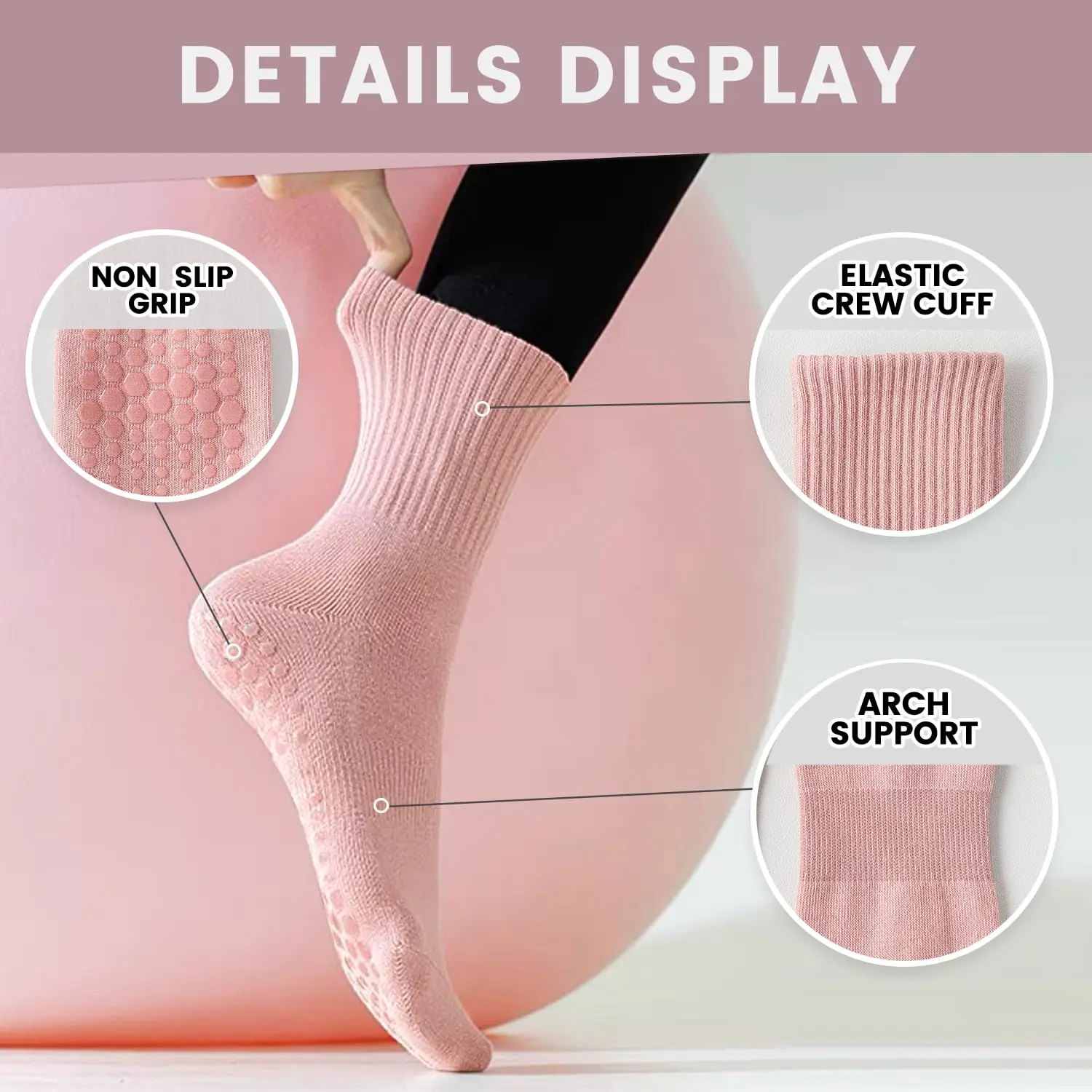 4 pares de calcetines de yoga  - Pilates & Yoga With Katja Youtube reseña y precio