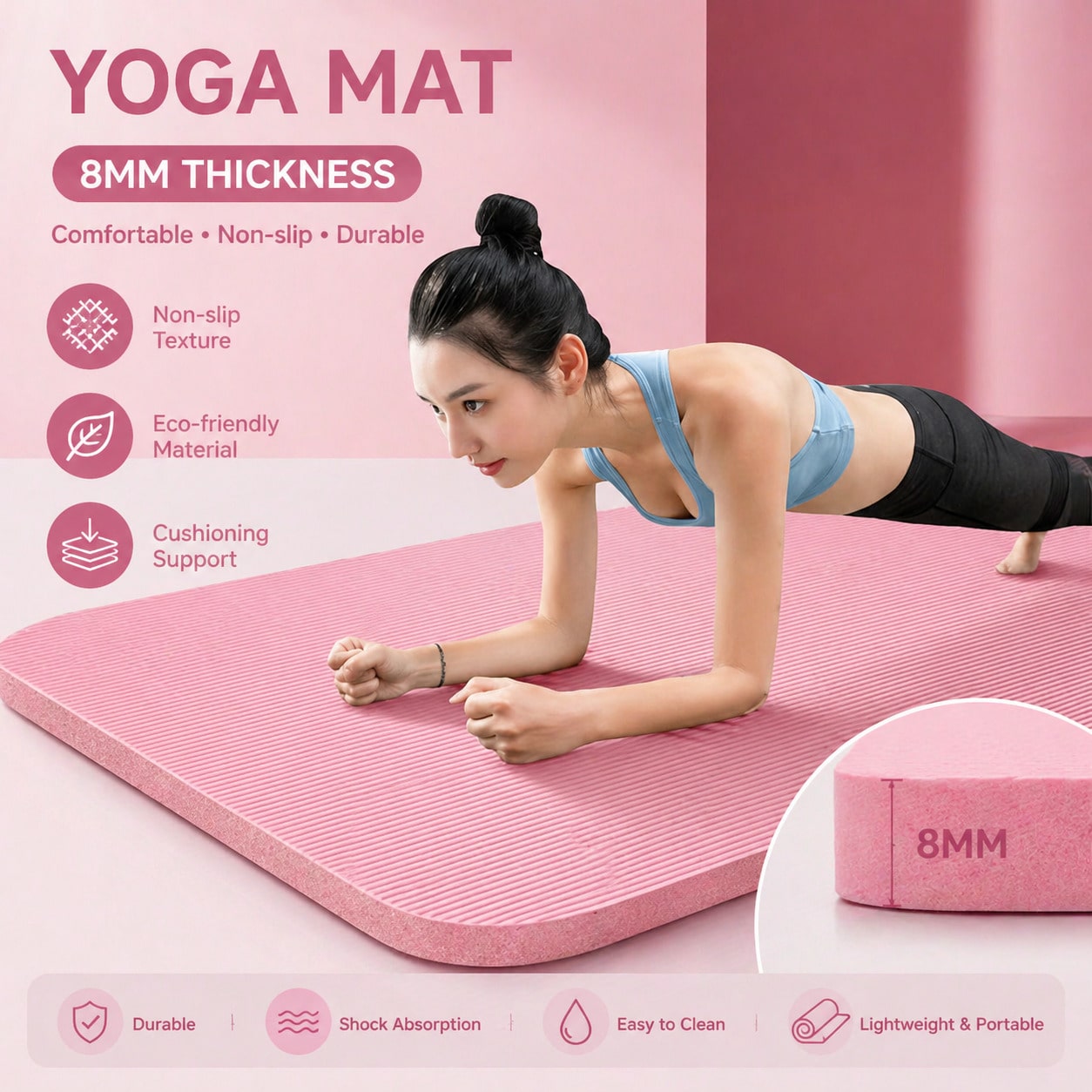 Set de colchoneta de yoga anti - Pilates Yoga Mat Workout reseña y precio